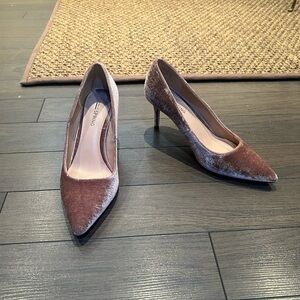 Call It Spring size 8 Beige Velvet Heels